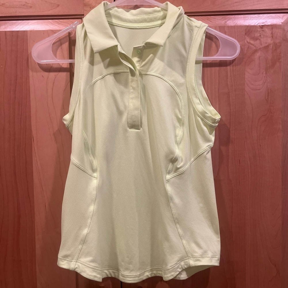 Lululemon Quick-Dry Sleeveless Polo, Size 0, “Electric Lemon” - Picture 5 of 5